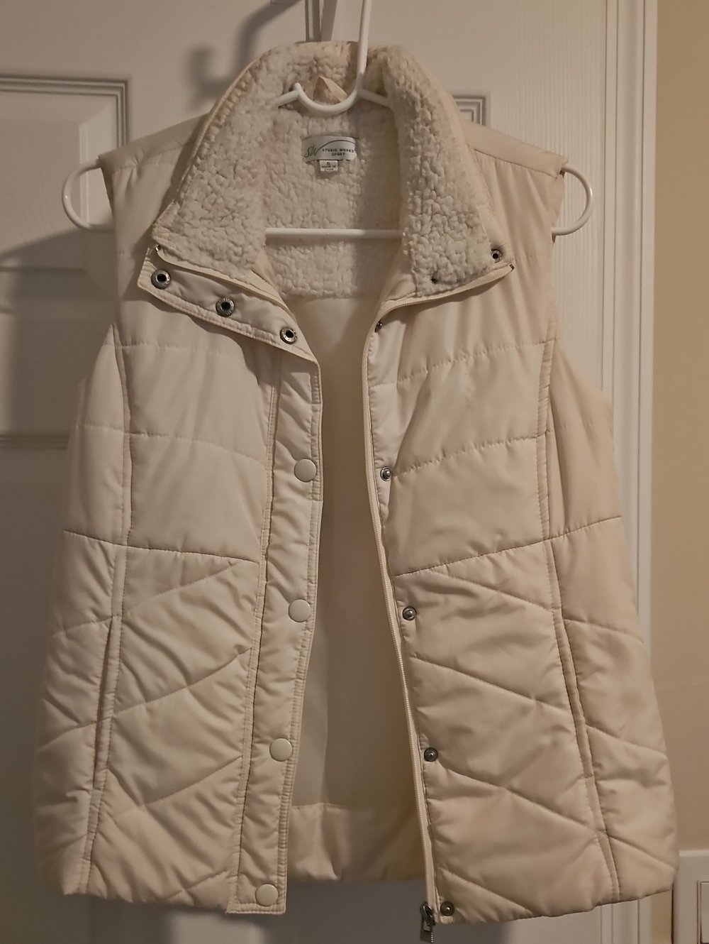 Studio Works Sport Vest With Faux Fur Collar